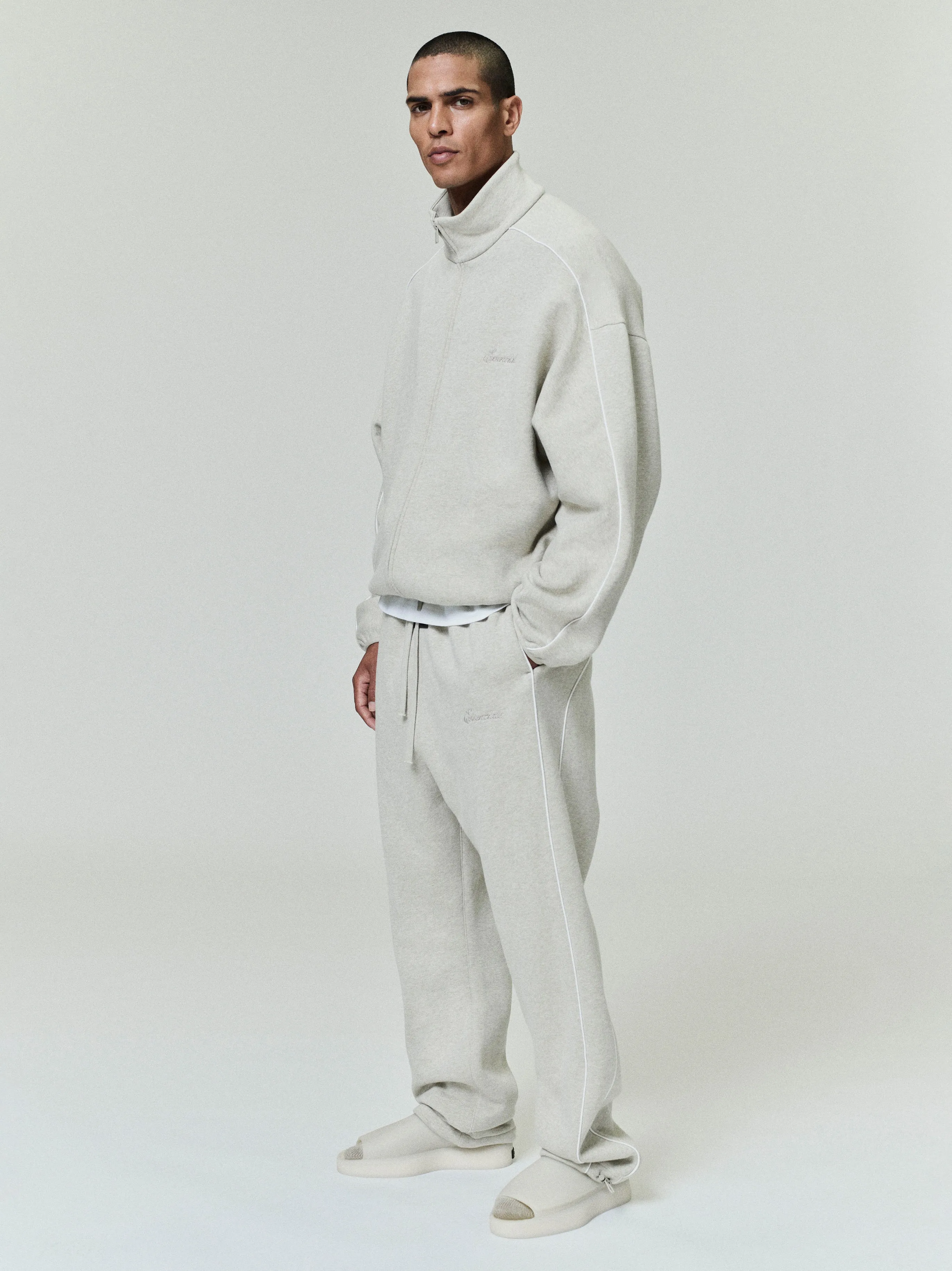 Modern Fleece Track Jacket With Piping sold by Essentials