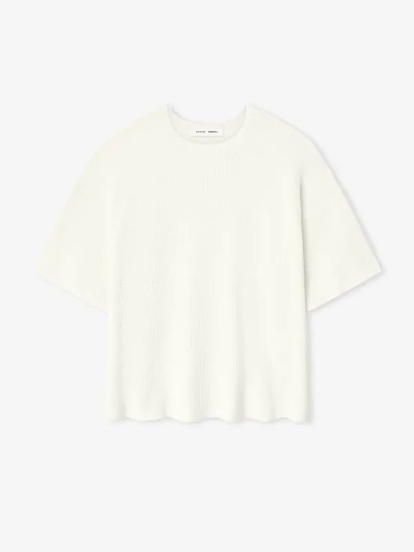 Waffle Short Sleeve Sweater sold by Essentials