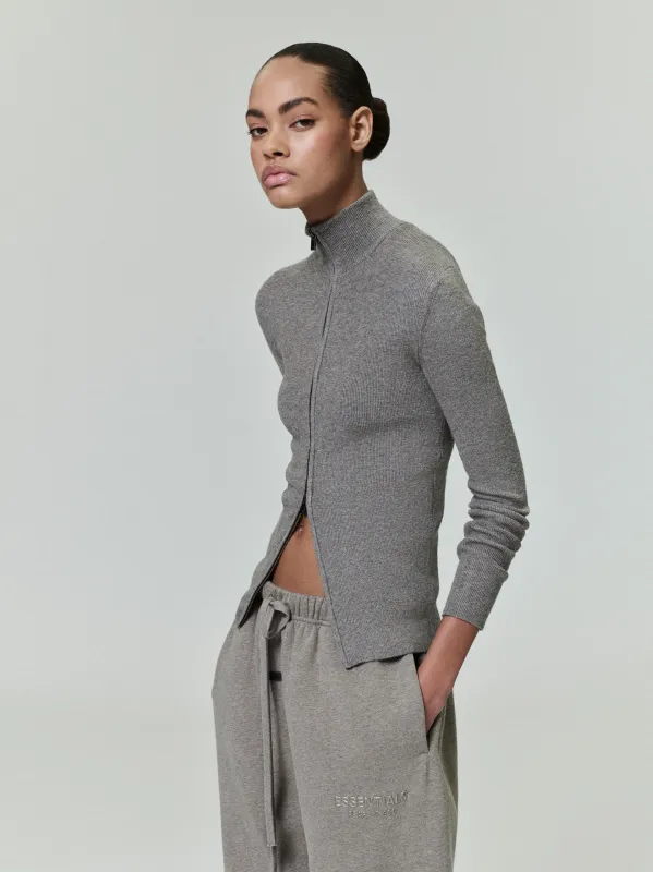 Womens Soft Rib Knit Zip-Up Jacket sold by Essentials