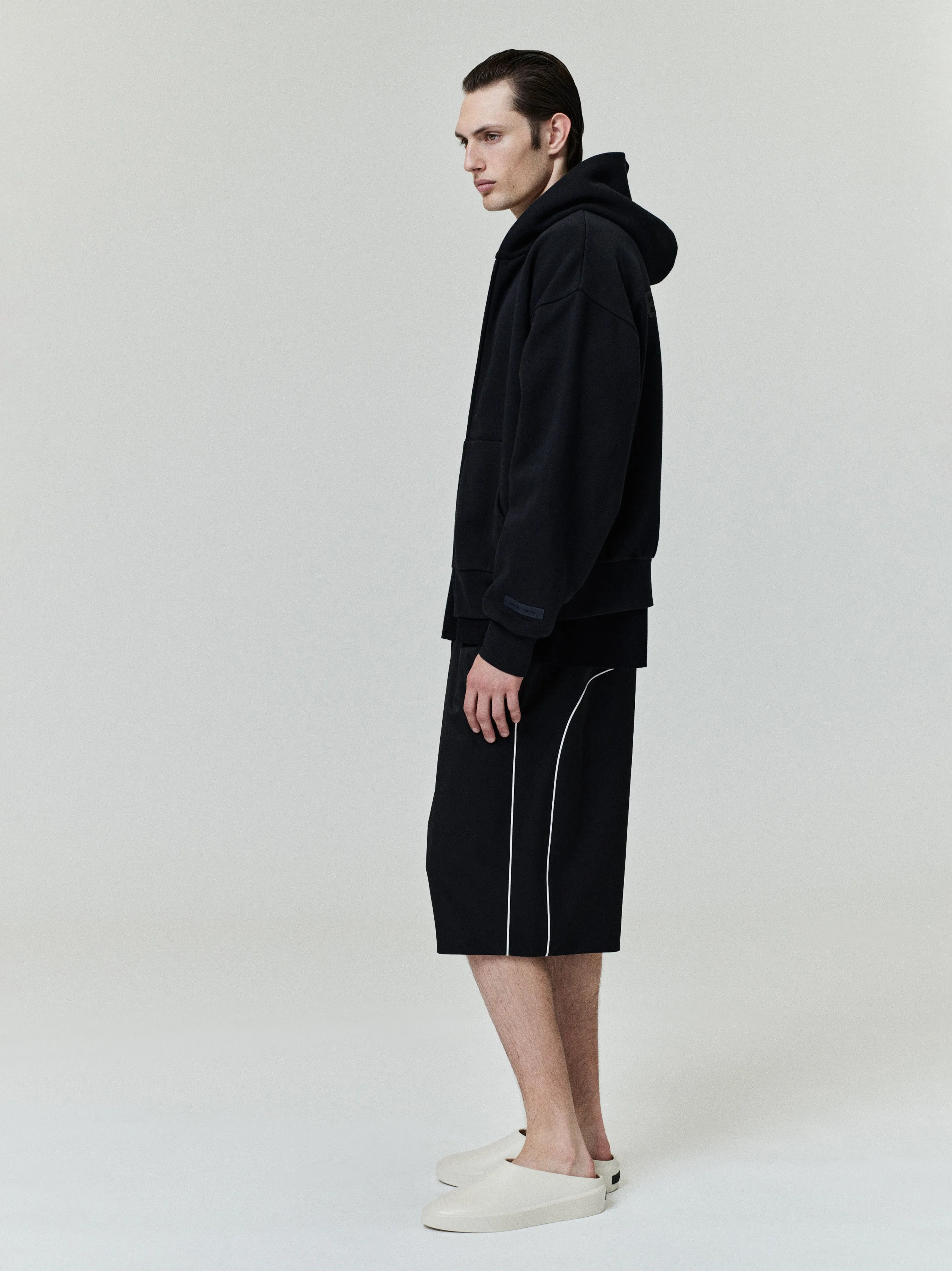Relaxed Fleece Sweatshort With Piping sold by Essentials
