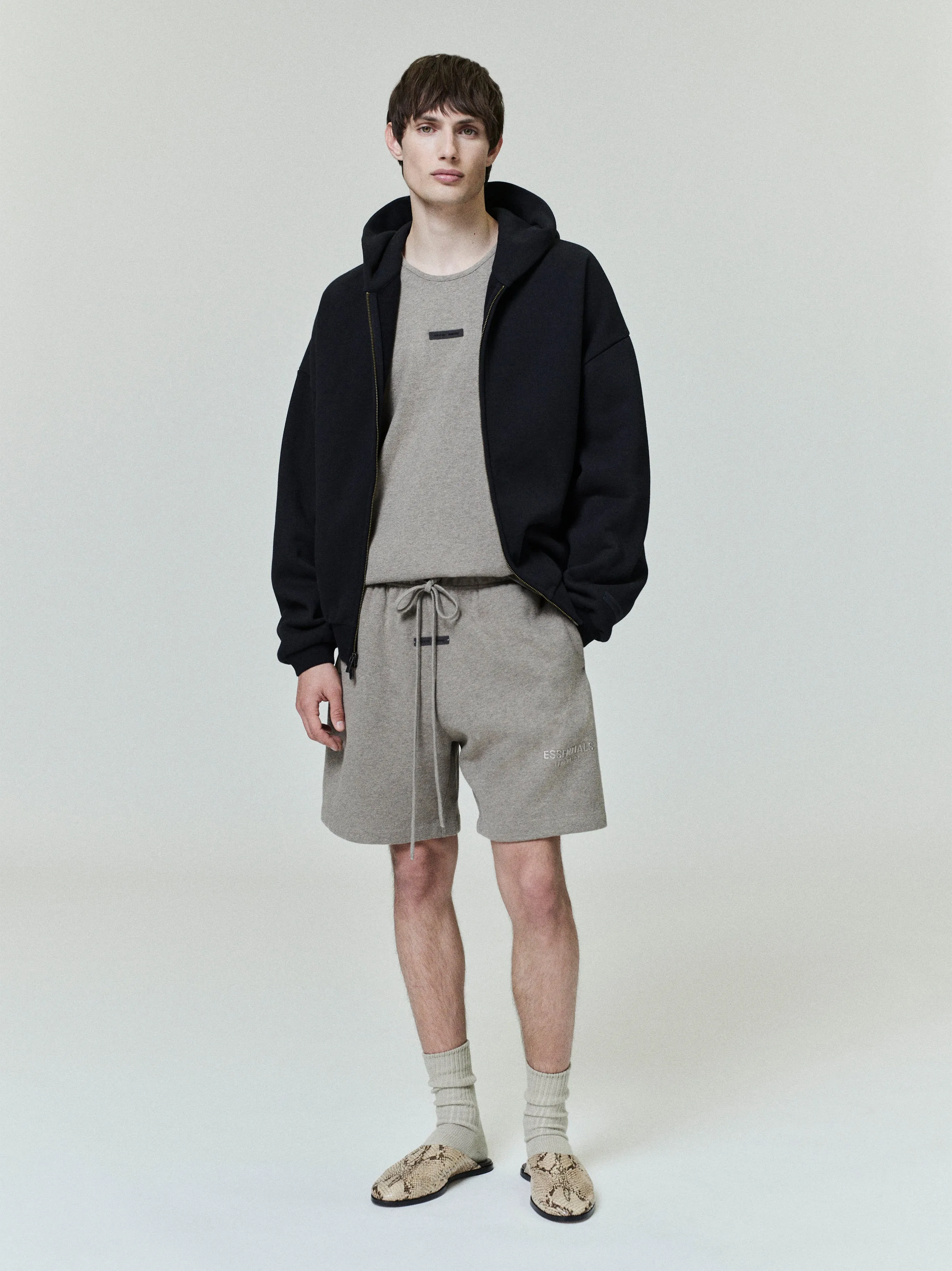 Embossed 90s Fit Fleece Zip-Up Hoodie | Parallel