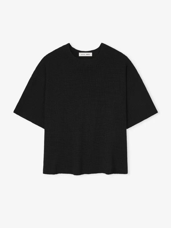 Waffle Short Sleeve Sweater sold by Essentials