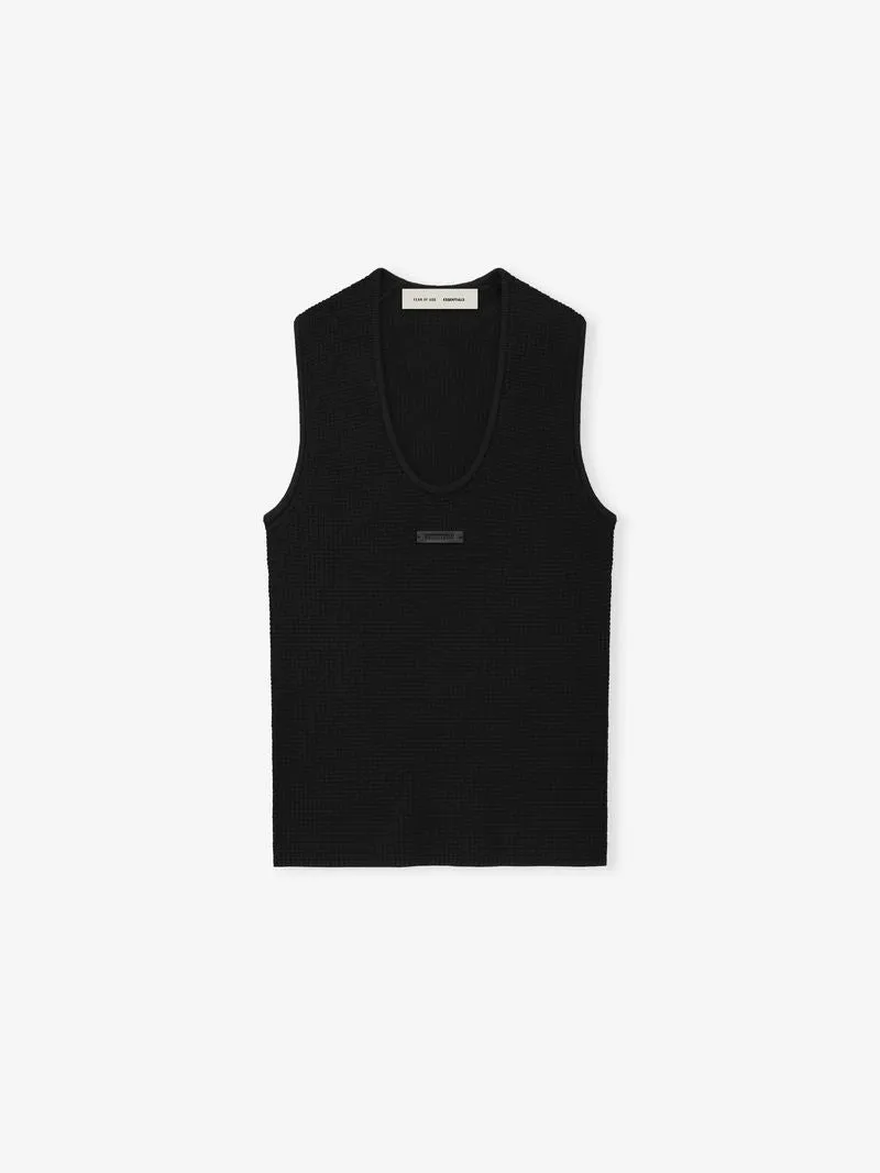 Womens Waffle Tank sold by Essentials