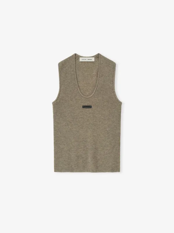 Womens Waffle Tank sold by Essentials