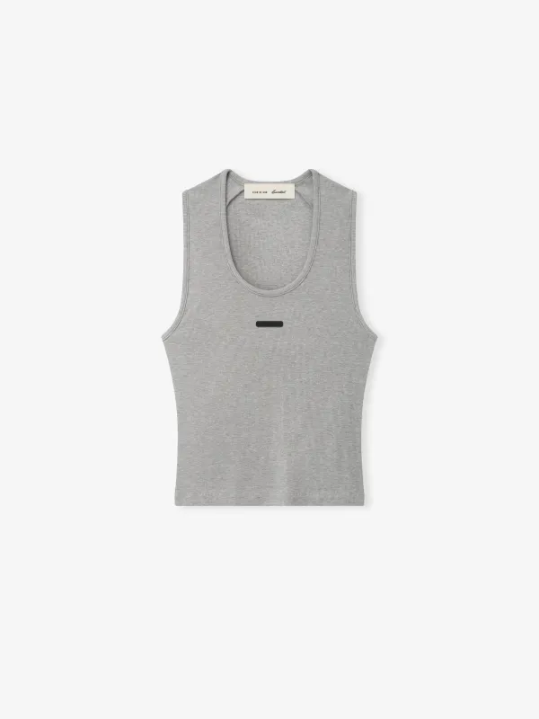 Womens Rib Knit Fitted Tank made by Essentials