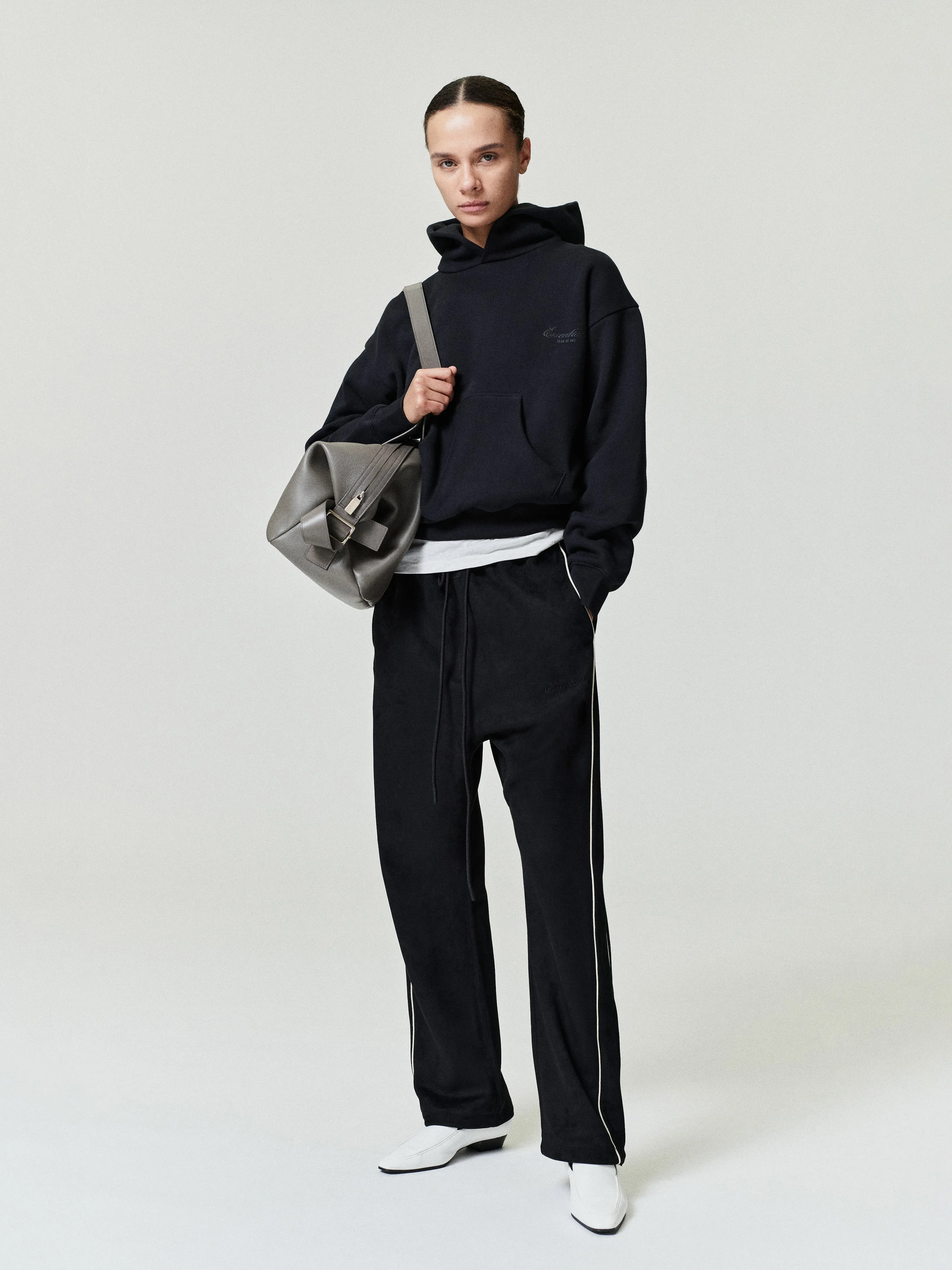 Womens Suede Fleece Signature Relaxed Pant sold by Essentials