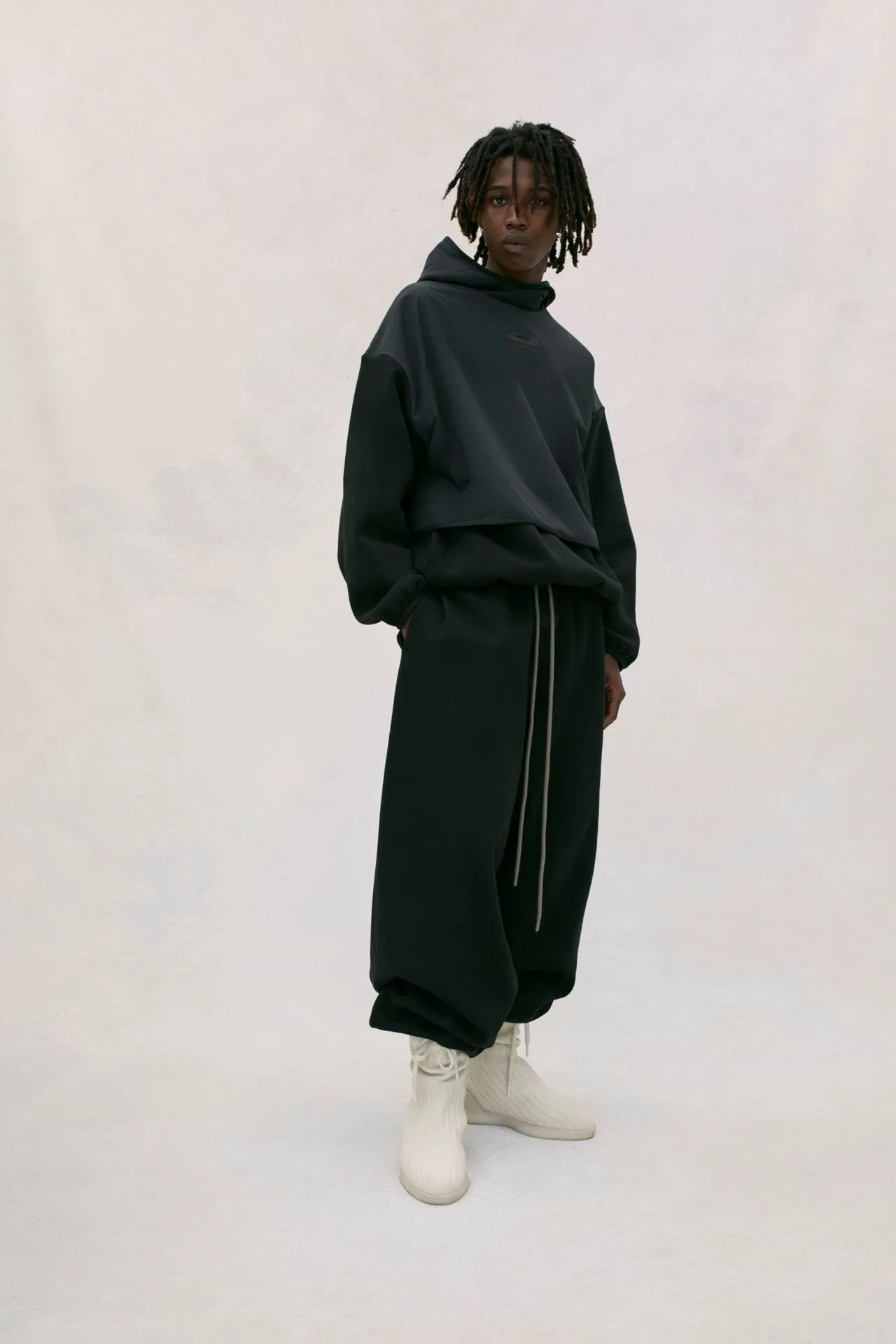 NYLON FLEECE HOODED SWEATSHIRT sold by Essentials product image thumbnail 4