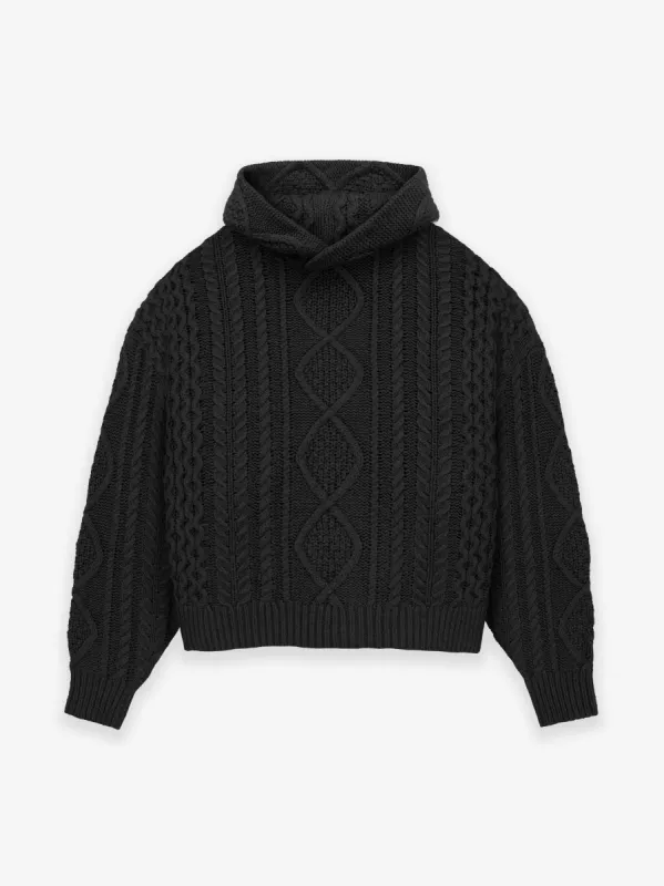 Cable Knit Hoodie sold by Essentials