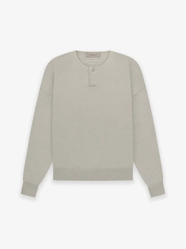 Womens Knit LS Henley sold by Essentials