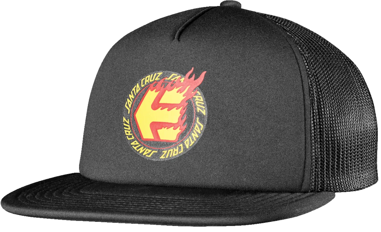 SANTA CRUZ FLAME TRUCKER HAT made by Etnies