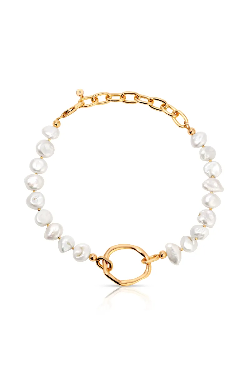 Freshwater Pearl Open Ring Choker sold by ettika