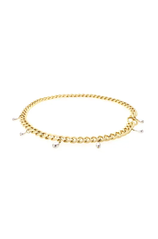 Pearl Dotted Chain Link Belt sold by ettika