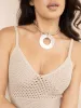 Shell Open Circle Pendant Flex Chain Necklace sold by ettika