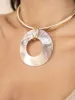 Shell Open Circle Pendant Flex Chain Necklace sold by ettika