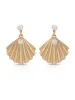 Scallop Shell and Pearl Earrings sold by ettika