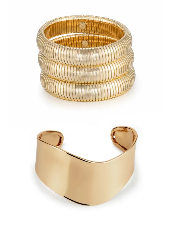 Flex Bracelets and Smooth Cuff Set sold by ettika