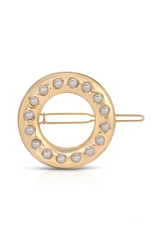 Classic Golden Donut Barrette sold by ettika