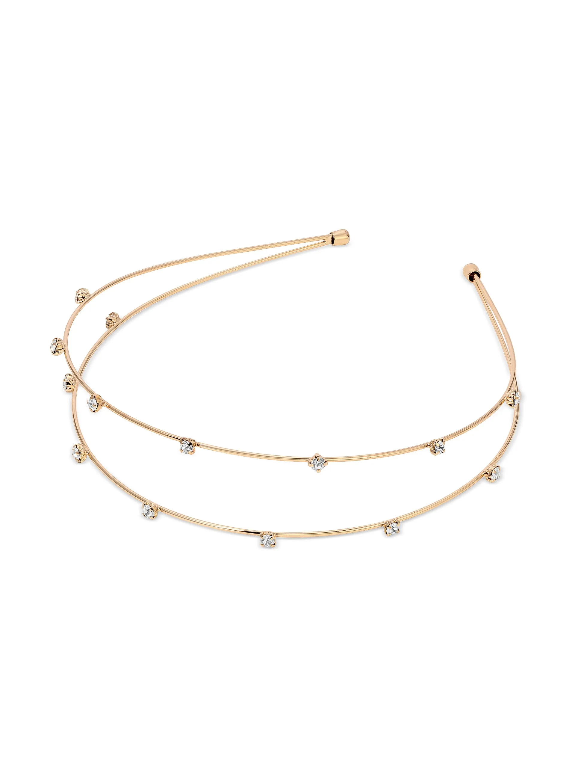 Delicate Crystal Dotted Gold Headband sold by ettika product image thumbnail 4