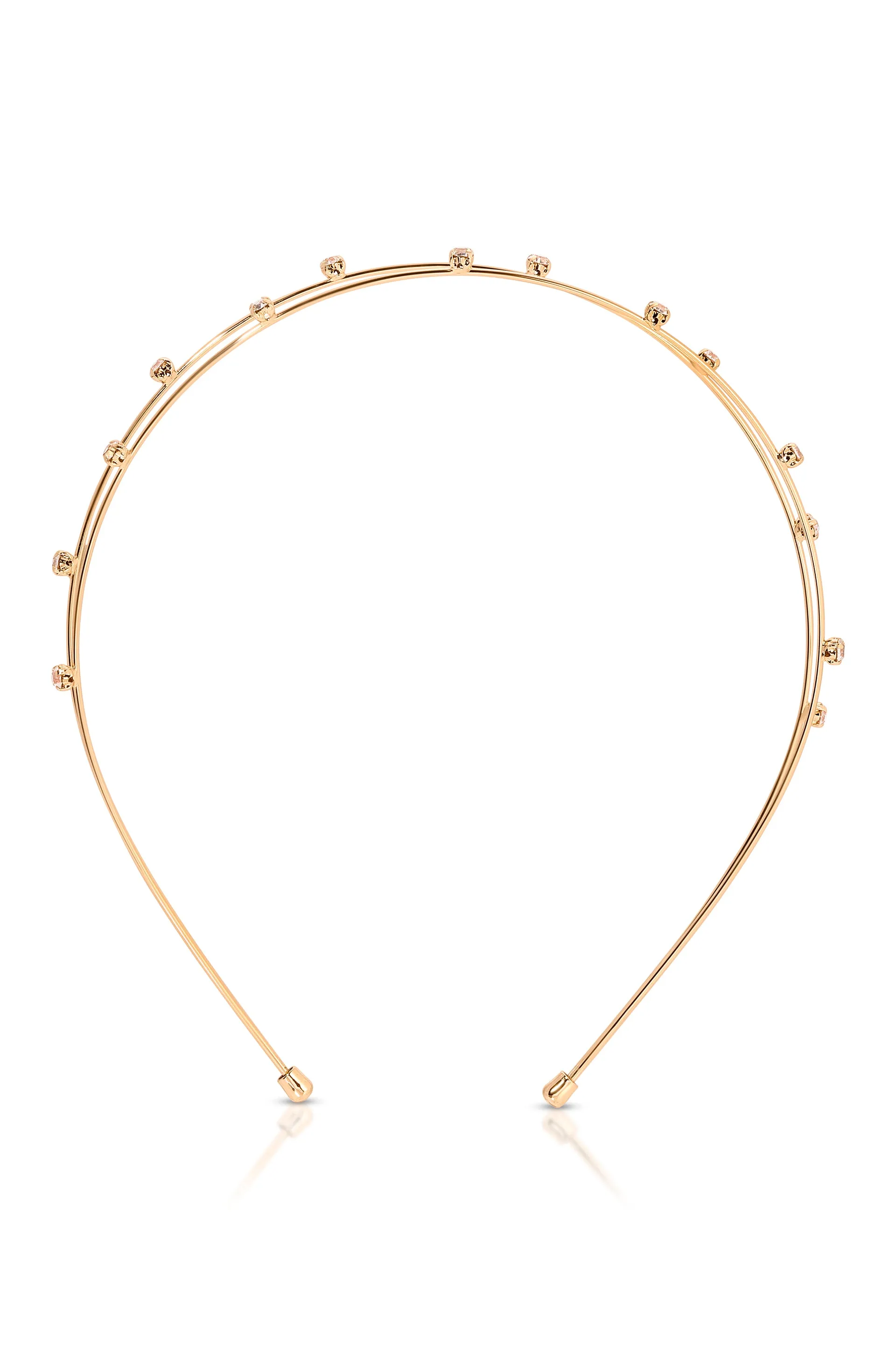 Delicate Crystal Dotted Gold Headband sold by ettika product image thumbnail 3