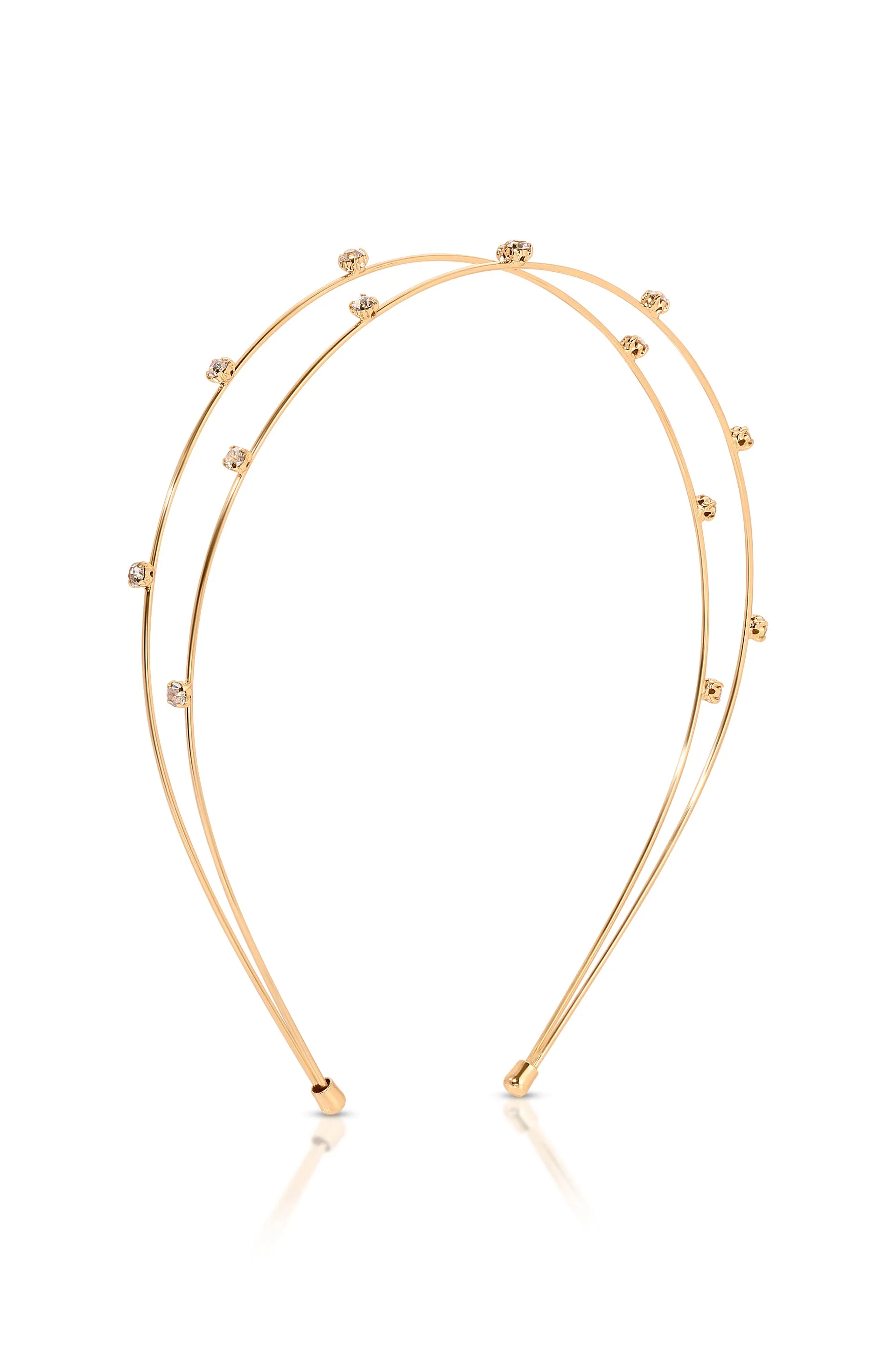 Delicate Crystal Dotted Gold Headband sold by ettika