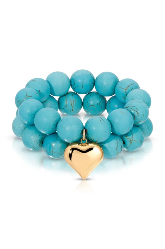 Luck and Love Turquoise Bracelet Set sold by ettika