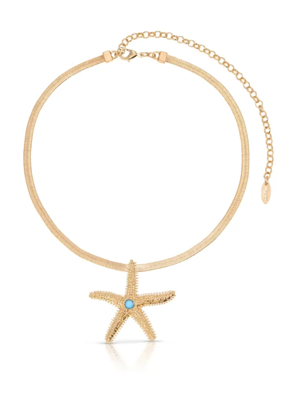 Mermaid Cove Starfish Pendant Necklace sold by ettika