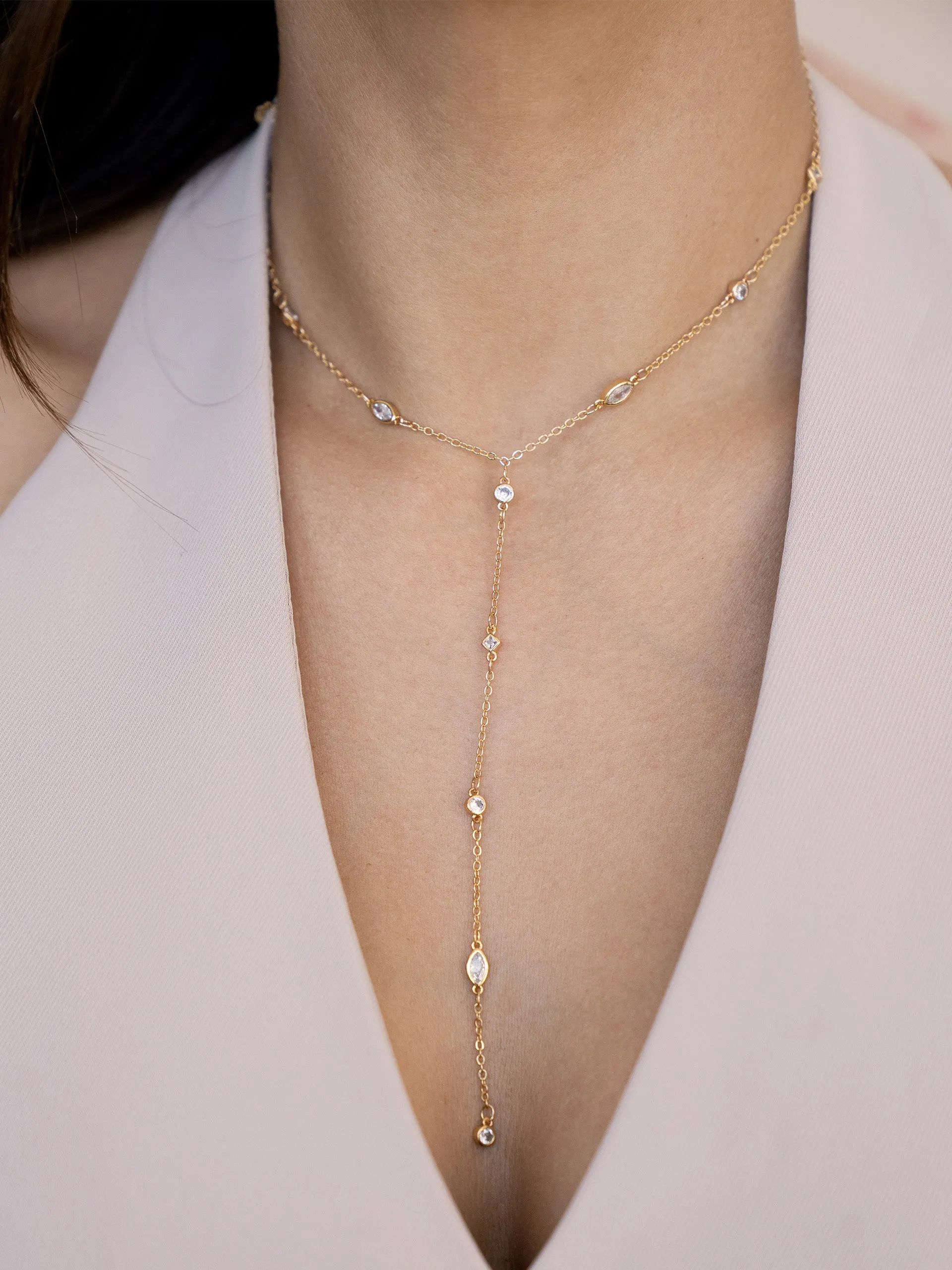Simple Statement Crystal Dotted Lariat sold by ettika product image thumbnail 2