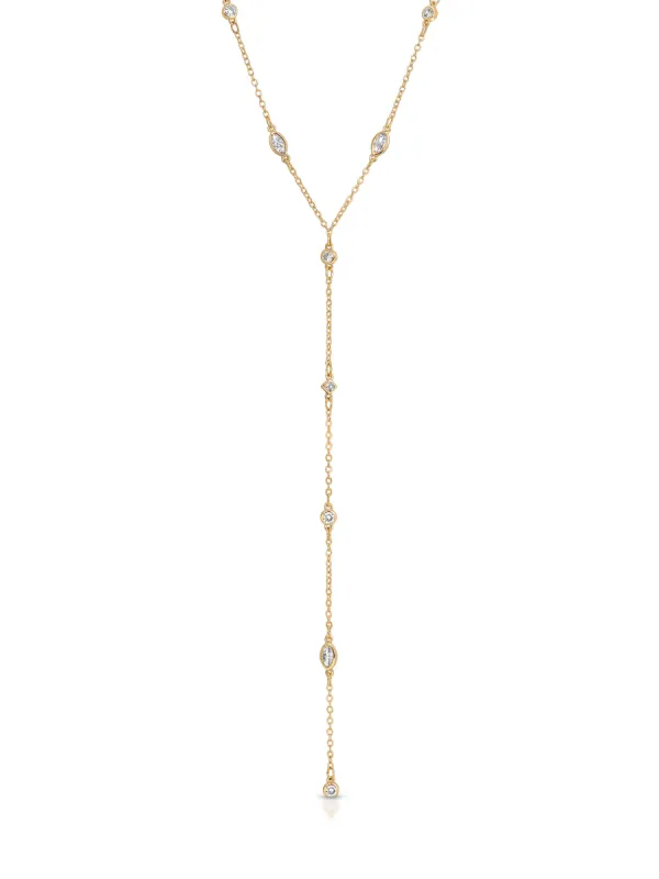 Simple Statement Crystal Dotted Lariat sold by ettika