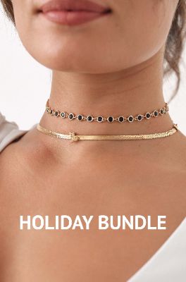 Zodiac Herringbone Necklace and Crystal Choker Bundle sold by ettika