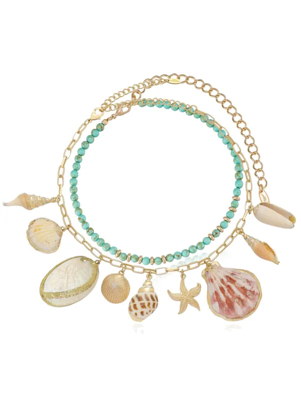 Private Island and Turquoise Choker Set sold by ettika