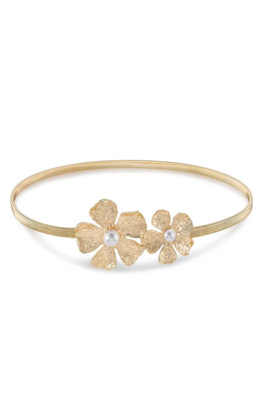 Golden Petals and Pearl Belt sold by ettika