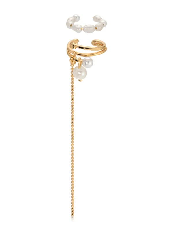 Pearl Drama Ear Cuff Set sold by ettika