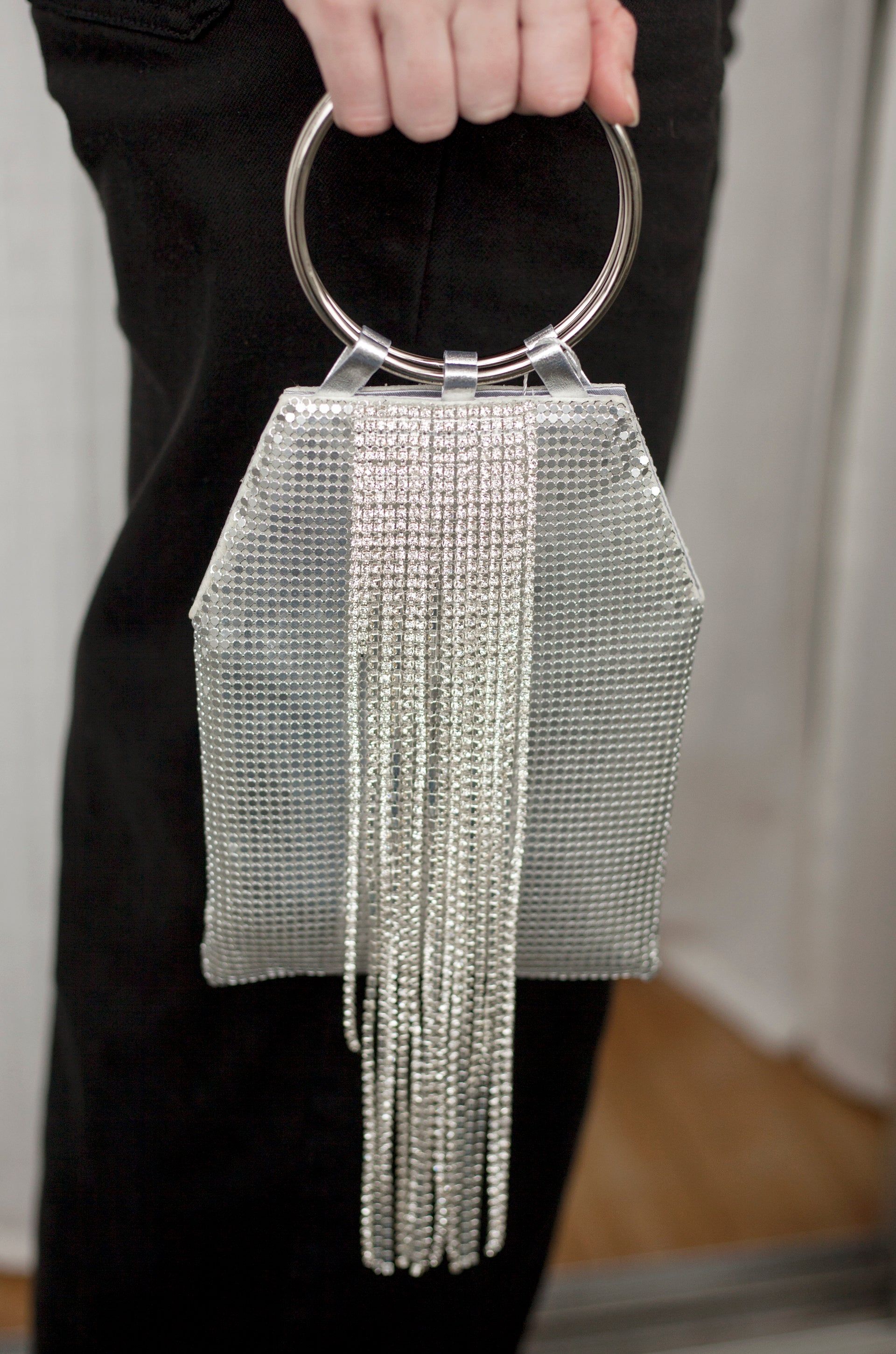Silver Mesh Handle Bag sold by ettika product image thumbnail 2
