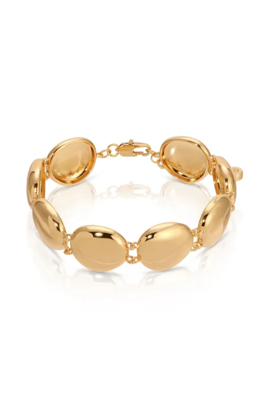 Polished Pebble Linked Bracelet sold by ettika
