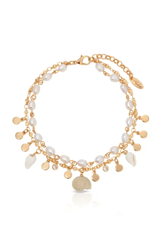 Layered Beach Treasures Anklet sold by ettika