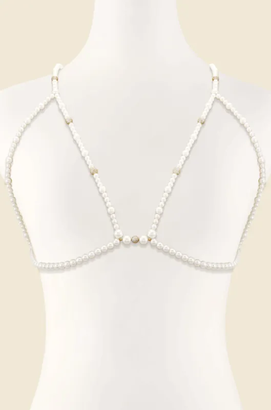 Pearl Bralette Body Chain sold by ettika