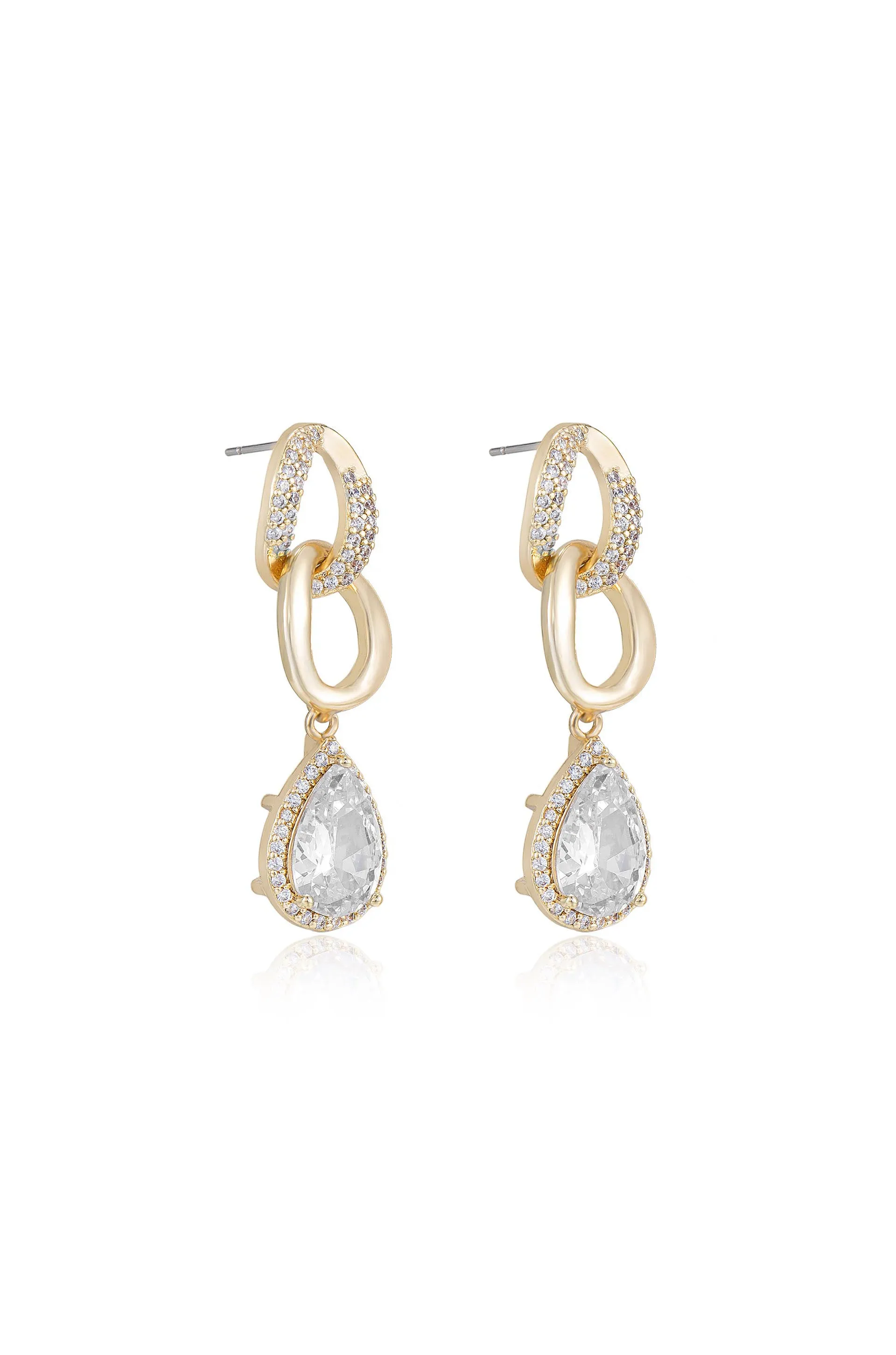 Linked Drop Crystal Earrings sold by ettika product image thumbnail 3