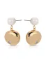 Large Pebble and Pearl Dangle Earrings sold by ettika