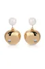 Large Pebble and Pearl Dangle Earrings sold by ettika