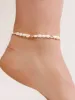 Freshwater Pearl Polished Pebble Anklet sold by ettika