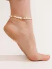 Freshwater Pearl Polished Pebble Anklet sold by ettika