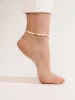 Freshwater Pearl Polished Pebble Anklet sold by ettika