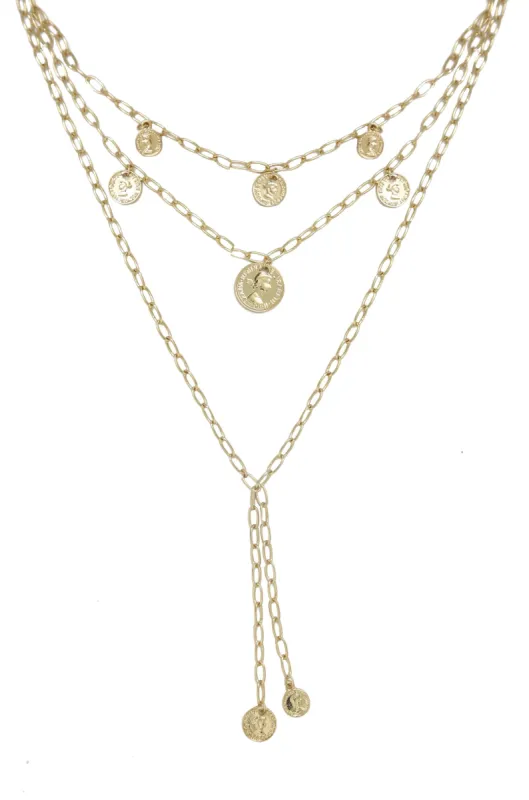Mini Coin 18k Gold Plated Layered Necklace sold by ettika