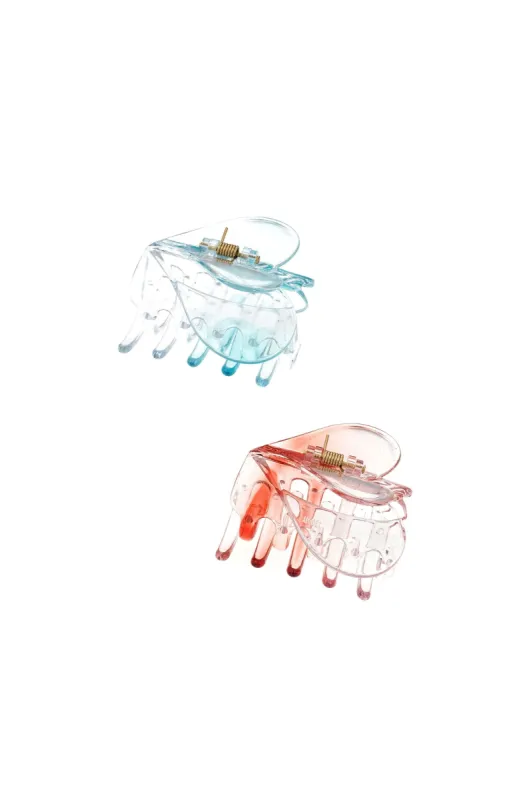 Full Hearts Clear Hair Claw Set sold by ettika
