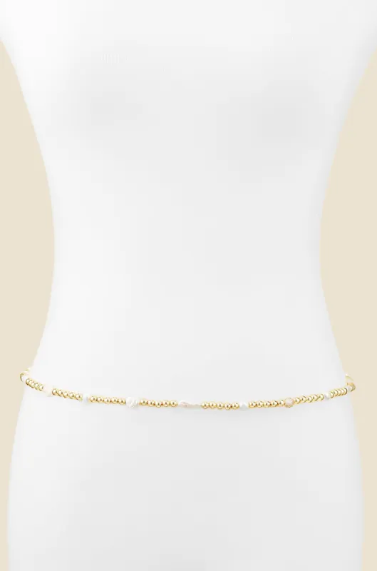 Pearl Studded Beaded Body Chain sold by ettika