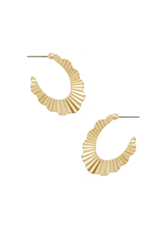 Textured Relics 18k Gold Plated Hoop Earrings sold by ettika
