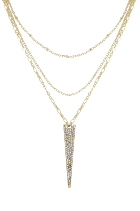 Layered Crystal Spike 18k Gold Plated Necklace sold by ettika
