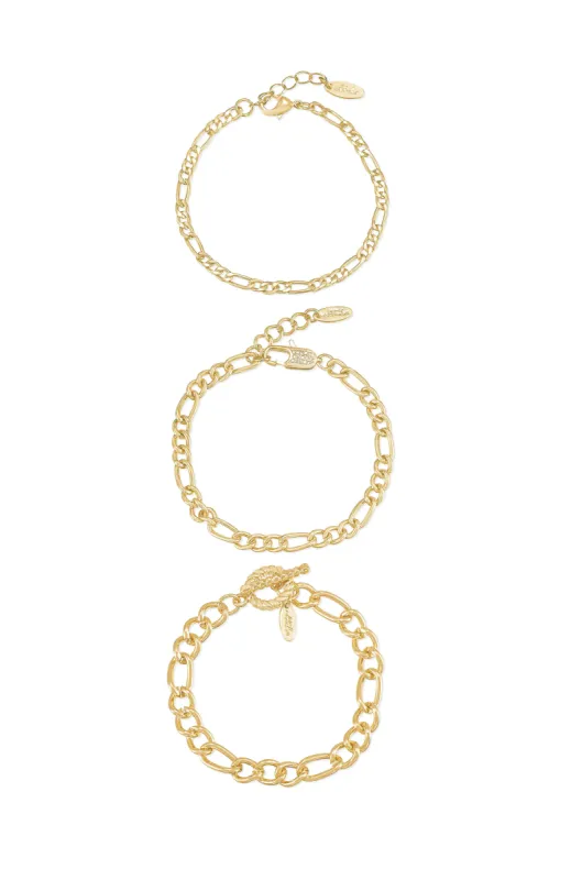 Linked Up Chain Bracelet Set sold by ettika