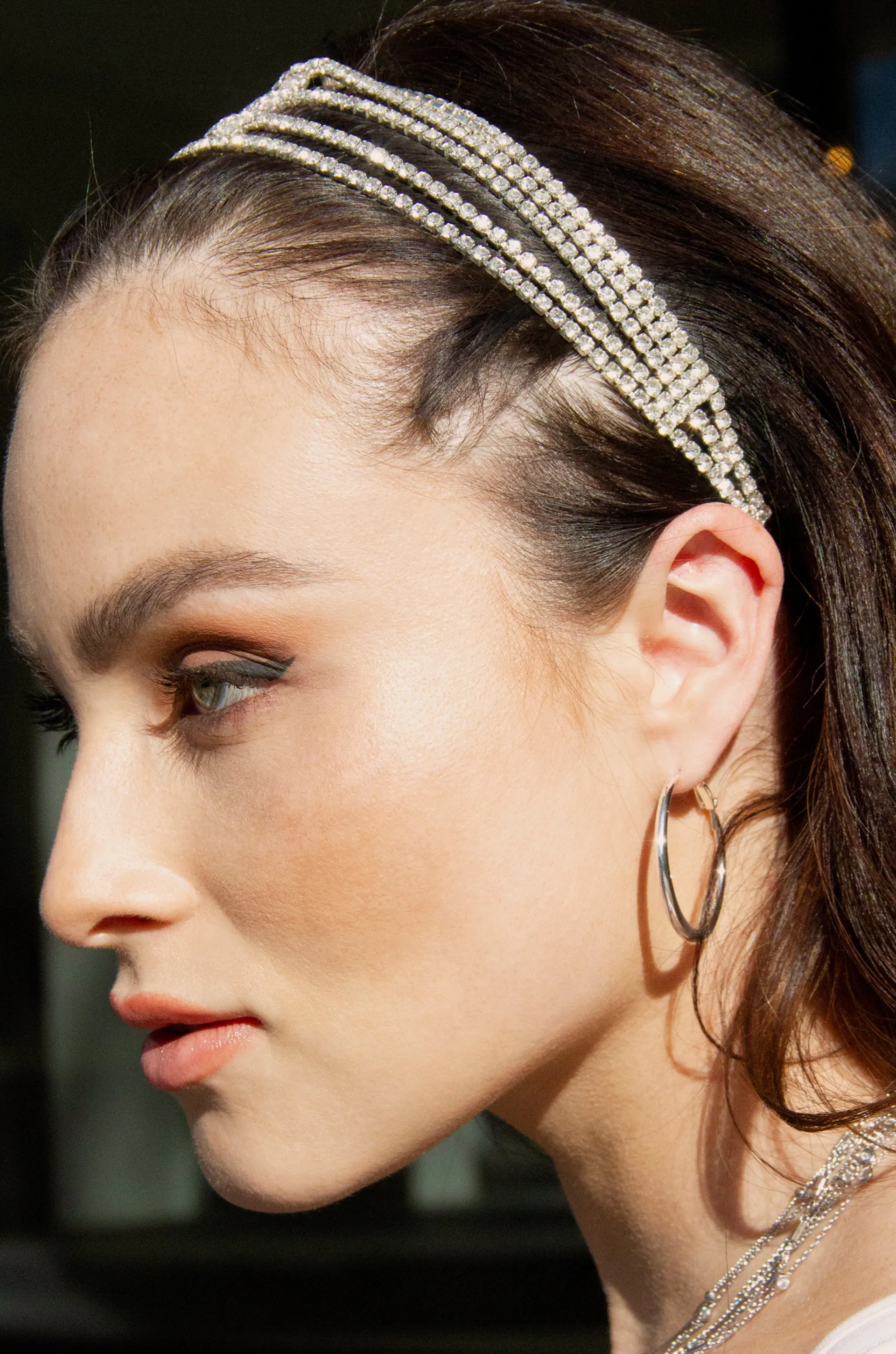 Rhinestone Multi-Chain Headband in Silver sold by ettika product image thumbnail 2