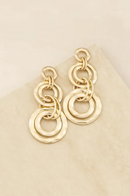 Golden Circle 18k Gold Plated Dangle Earrings sold by ettika